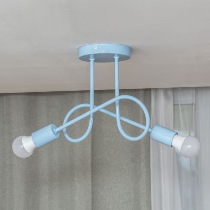 Uz virsmas montējamā griestu lustra OXFORD 2xE27/15W/230V zila