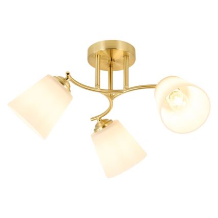 Uz virsmas montējamā lustra PAFOS 3xE27/15W/230V zelta