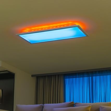 LED RGBW spilgtuma regulējams virsmas panelis LED/22W/230V 2700-6500K 29,5x59,5 cm + tālvadības pults