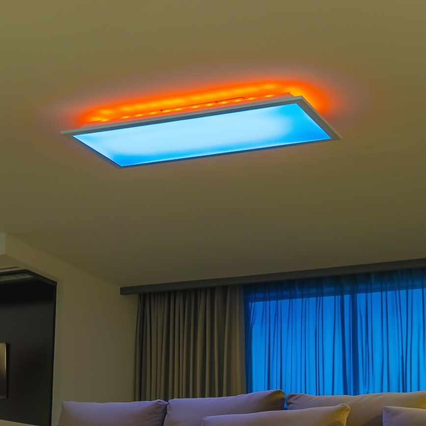 LED RGBW spilgtuma regulējams virsmas panelis LED/22W/230V 2700-6500K 29,5x59,5 cm + tālvadības pults