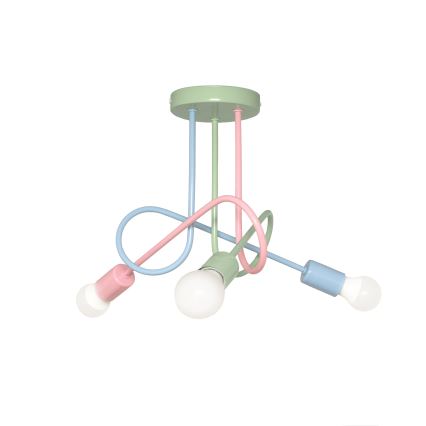 Uz virsmas piestiprināma griestu lampa OXFORD 3xE27/15W/230V zaļa/rozā/zila