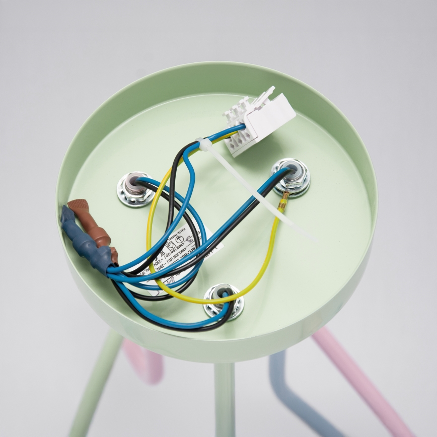 Uz virsmas piestiprināma griestu lampa OXFORD 3xE27/15W/230V zaļa/rozā/zila