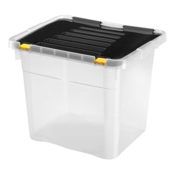 Uzglabāšanas kaste 36 l melna/caurspīdīga