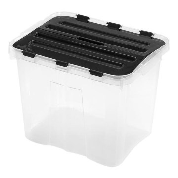 Uzglabāšanas kaste DRAGON 10 l melna/caurspīdīga