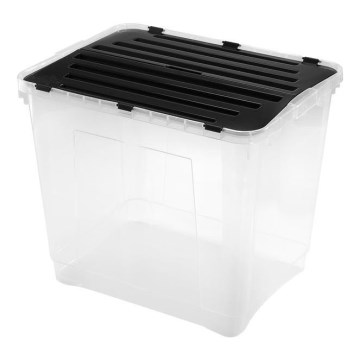 Uzglabāšanas kaste DRAGON 100 l melna/caurspīdīga