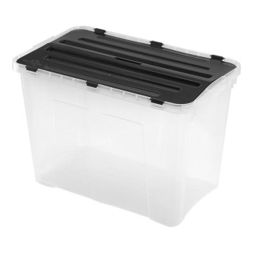 Uzglabāšanas kaste DRAGON 60 l melna/caurspīdīga