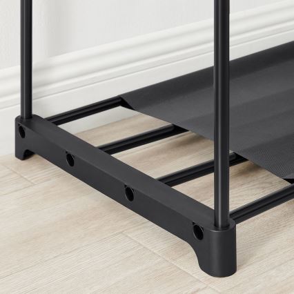 Uzglabāšanas skapis ar plauktiem un drēbju stieni MATIS 138x182 cm melns