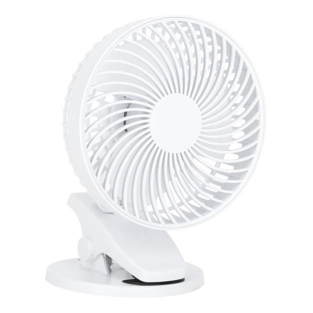 Uzlādējama galds ventilators ar stiprinājumu VIENTO 6W/5V 2000 mAh balta