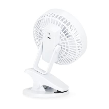Uzlādējama galds ventilators ar stiprinājumu VIENTO 6W/5V 2000 mAh balta