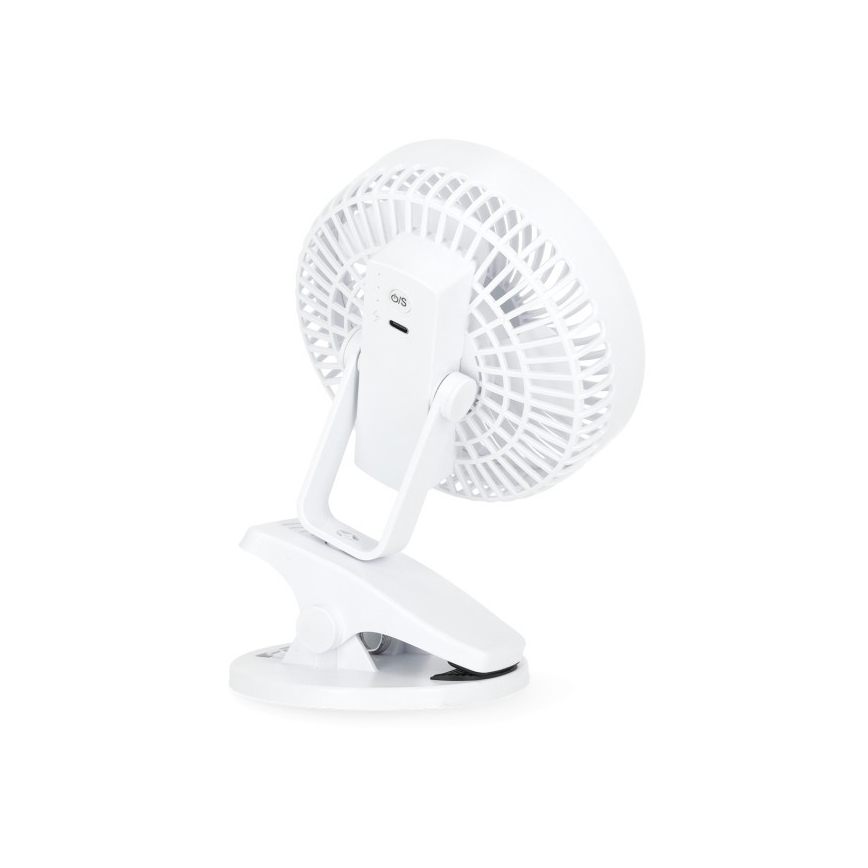 Uzlādējama galds ventilators ar stiprinājumu VIENTO 6W/5V 2000 mAh balta