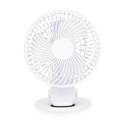 Uzlādējama galds ventilators ar stiprinājumu VIENTO 6W/5V 2000 mAh balta
