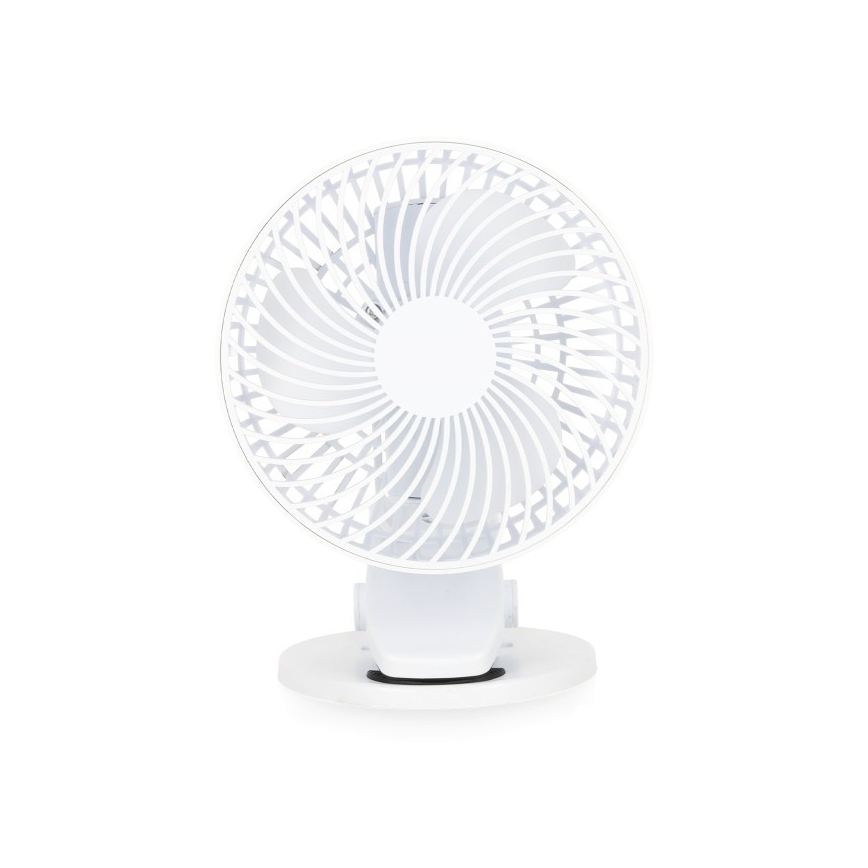 Uzlādējama galds ventilators ar stiprinājumu VIENTO 6W/5V 2000 mAh balta