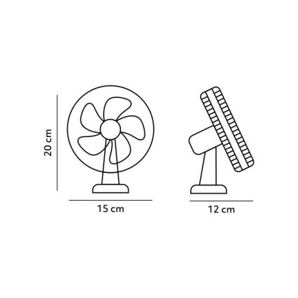 Uzlādējama galds ventilators ar stiprinājumu VIENTO 6W/5V 2000 mAh balta