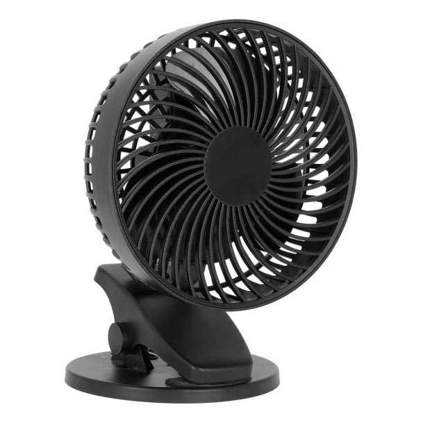 Uzlādējama galds ventilators ar stiprinājumu VIENTO 6W/5V 2000 mAh melna