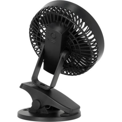 Uzlādējama galds ventilators ar stiprinājumu VIENTO 6W/5V 2000 mAh melna