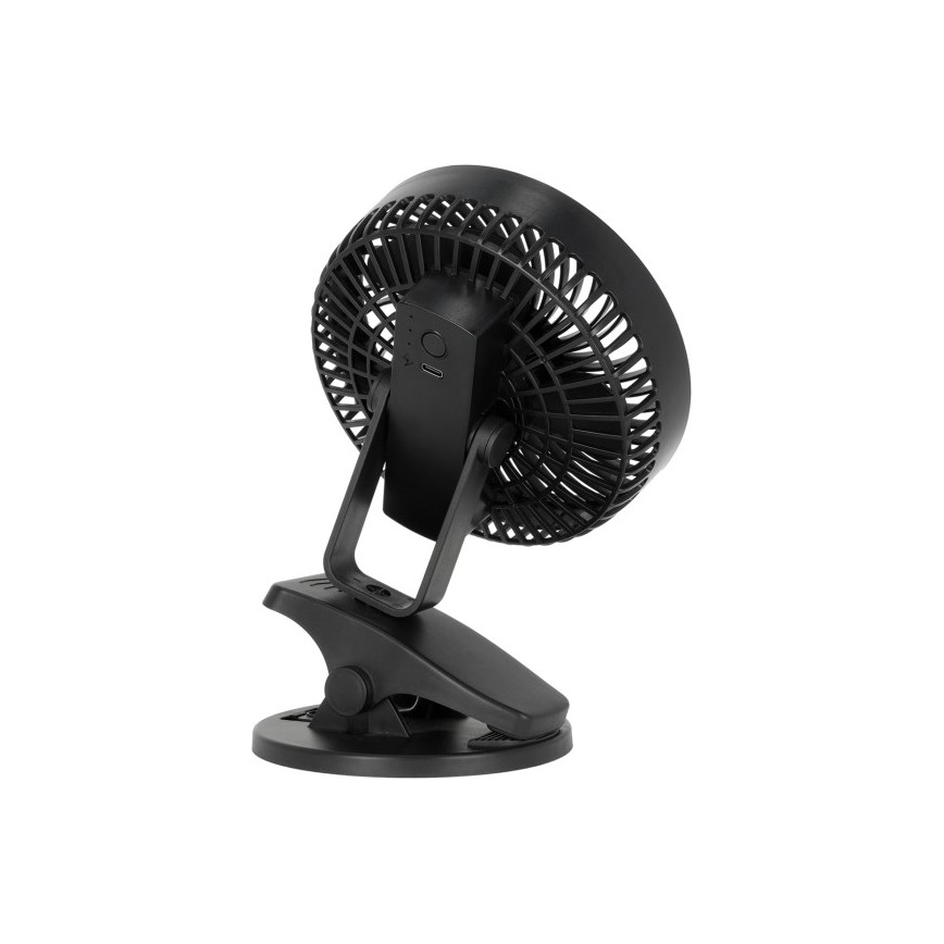 Uzlādējama galds ventilators ar stiprinājumu VIENTO 6W/5V 2000 mAh melna