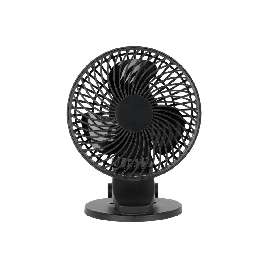 Uzlādējama galds ventilators ar stiprinājumu VIENTO 6W/5V 2000 mAh melna