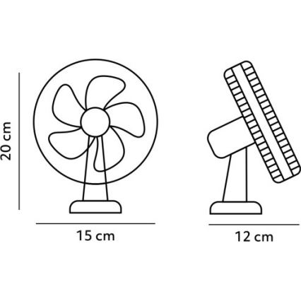 Uzlādējama galds ventilators ar stiprinājumu VIENTO 6W/5V 2000 mAh melna