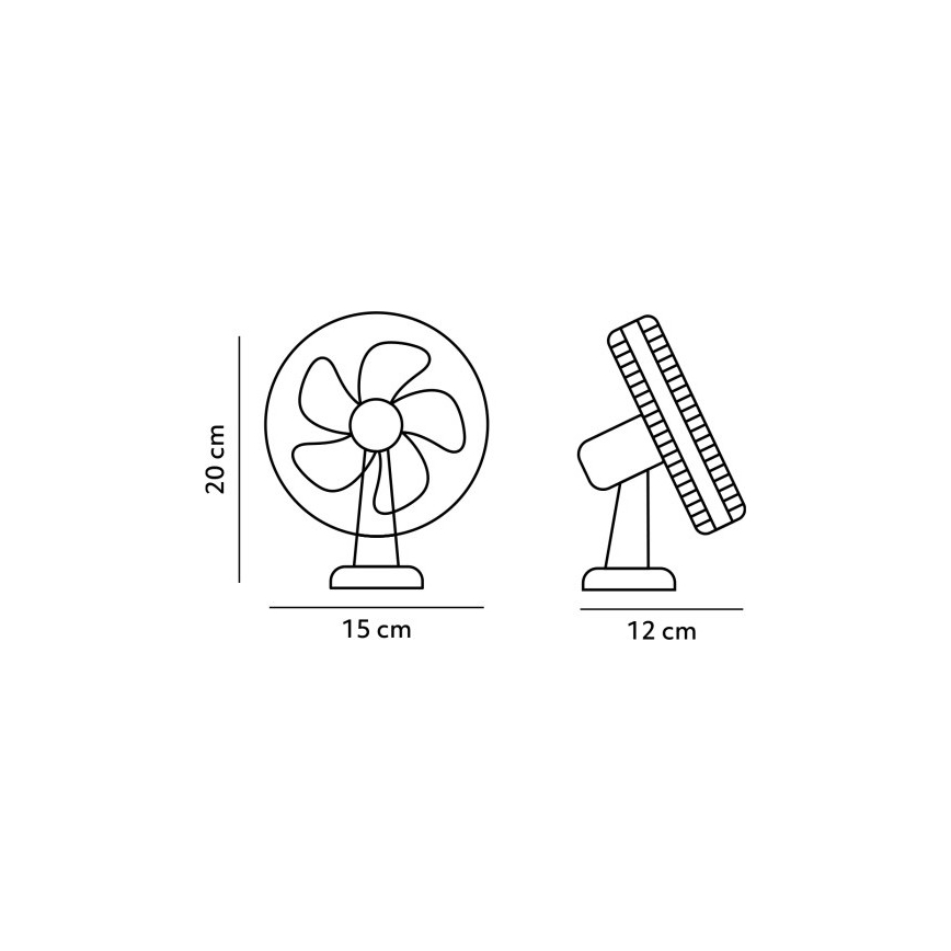 Uzlādējama galds ventilators ar stiprinājumu VIENTO 6W/5V 2000 mAh melna