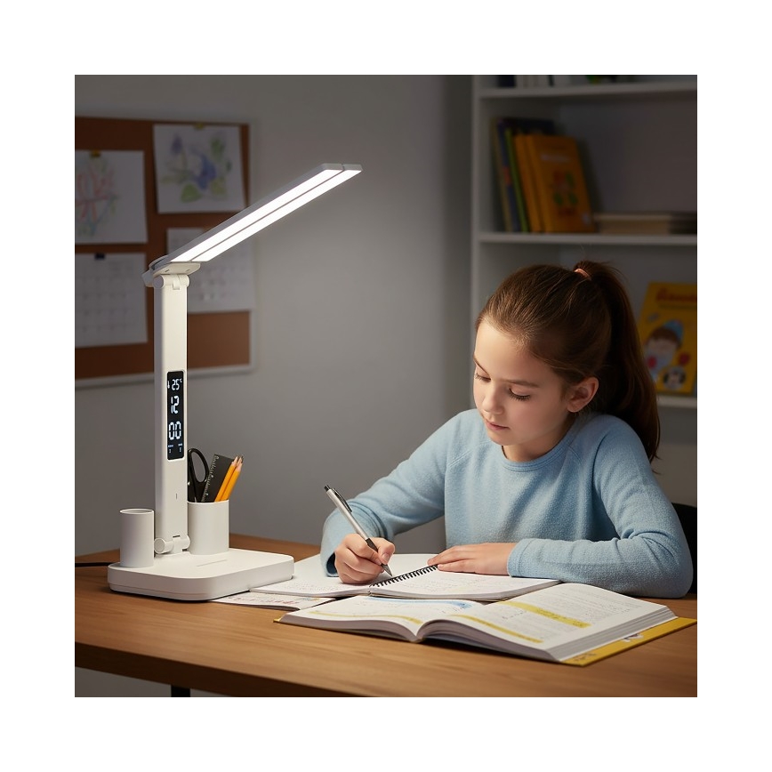 LED dimējama uzlādējamā galda lampa NOBLITE P LED/5W/5V 3000/4000/6000K 2200 mAh balta