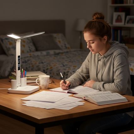 LED dimējama uzlādējamā galda lampa NOBLITE P LED/5W/5V 3000/4000/6000K 2200 mAh balta