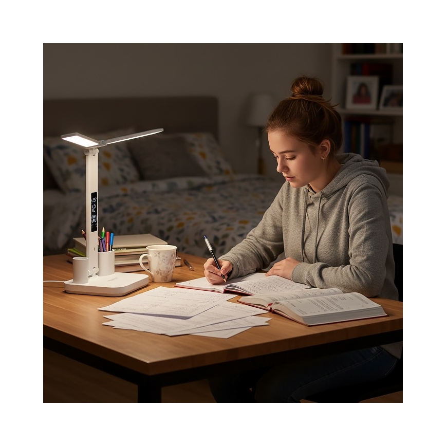 LED dimējama uzlādējamā galda lampa NOBLITE P LED/5W/5V 3000/4000/6000K 2200 mAh balta