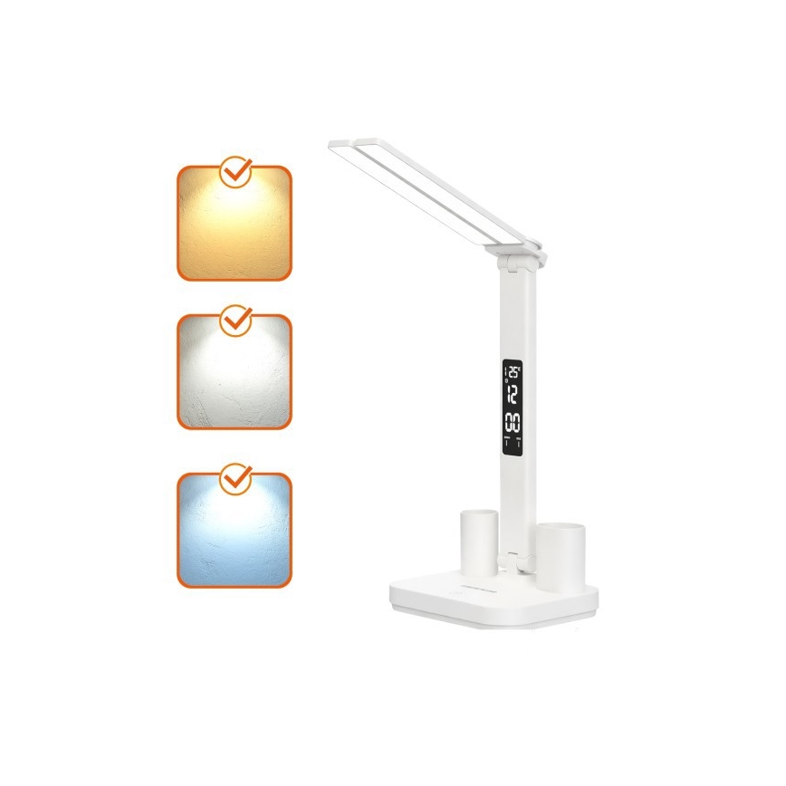 LED dimējama uzlādējamā galda lampa NOBLITE P LED/5W/5V 3000/4000/6000K 2200 mAh balta