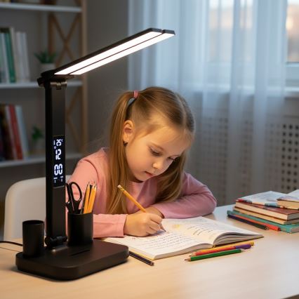 Regulējama LED uzlādējama galda lampa NOBLITE P LED/5W/5V 3000/4000/6000K 2200 mAh melna