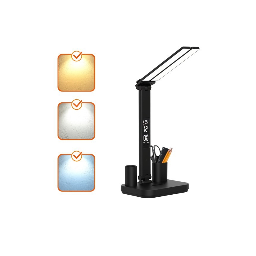 Regulējama LED uzlādējama galda lampa NOBLITE P LED/5W/5V 3000/4000/6000K 2200 mAh melna