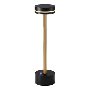 Uzlādējama LED galda lampa SAM ar regulējamu spilgtumu, LED/5W/5V, 3600 mAh, melna/zelta