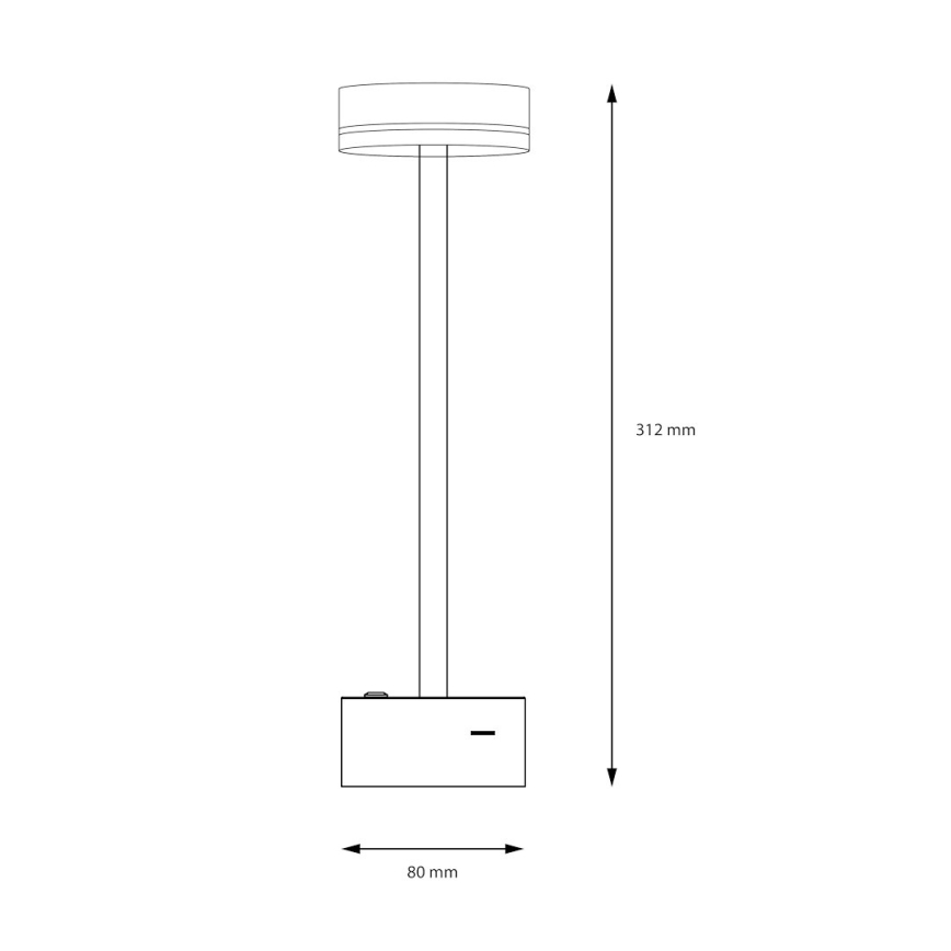 Uzlādējama LED galda lampa SAM ar regulējamu spilgtumu, LED/5W/5V, 3600 mAh, melna/zelta