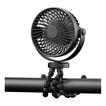 Uzlādējamais galda ventilators 3W/5V 1200 mAh melns