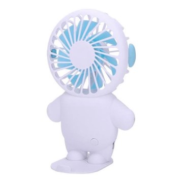 Uzlādējamais kabatas ventilators 4,5W/5V 500 mAh balts/zils