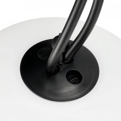 LED ar regulējamu spilgtumu uzlādējamais āra gaismeklis VENEZIA LED/1,5W/5V 2500K IP54 2600 mAh melns