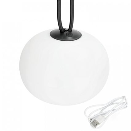 LED ar regulējamu spilgtumu uzlādējamais āra gaismeklis VENEZIA LED/1,5W/5V 2500K IP54 2600 mAh melns