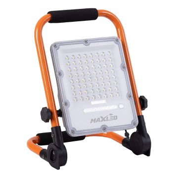 Uzlādējamais LED prožektors ar statīvu un regulējamu spilgtumu LED/100W/3,2V 4500K 10000 mAh IP65 oranžs