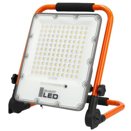 Uzlādējamais LED reflektors ar statīvu LED/100W/3,2V 4500K 15000 mAh IP65 oranža