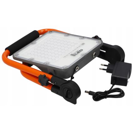 Uzlādējamais LED reflektors ar statīvu LED/100W/3,2V 4500K 15000 mAh IP65 oranža