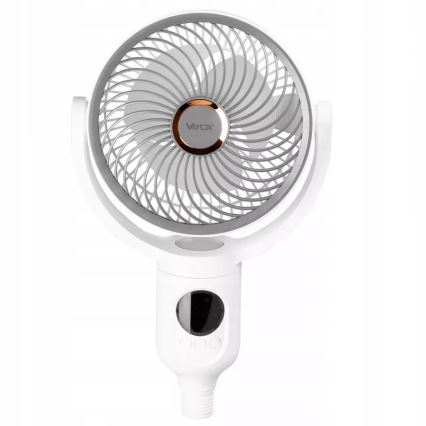 LED uzlādējams ventilators uz statīva ar LED apgaismojumu LED/4,8W/5V USB 7200 mAh balts + tālvadības pults