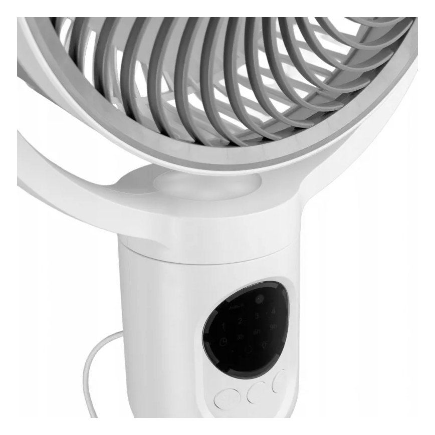 LED uzlādējams ventilators uz statīva ar LED apgaismojumu LED/4,8W/5V USB 7200 mAh balts + tālvadības pults