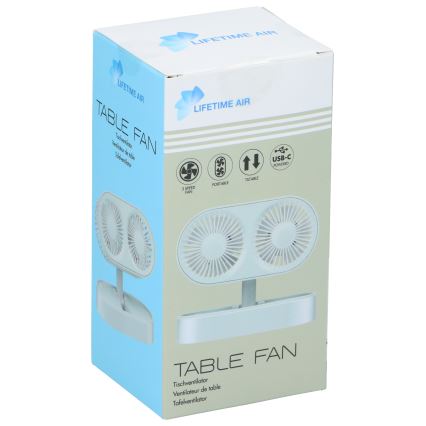 Uzlādējams galda ventilators 3,7 V 1200 mAh, balts