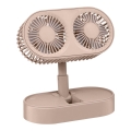 Uzlādējams galda ventilators 3,7 V, 1200 mAh, rozā