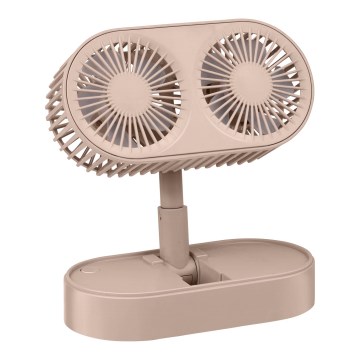 Uzlādējams galda ventilators 3,7 V, 1200 mAh, rozā