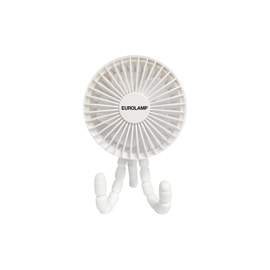 Uzlādējams galda ventilators 3W/5V 1800 mAh balts