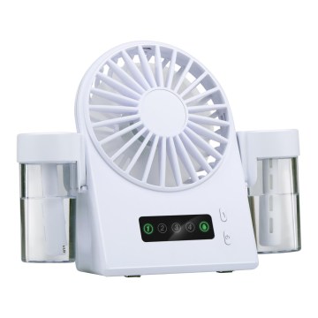 Uzlādējams galda ventilators ar miglas efektu 3,7V 1200 mAh