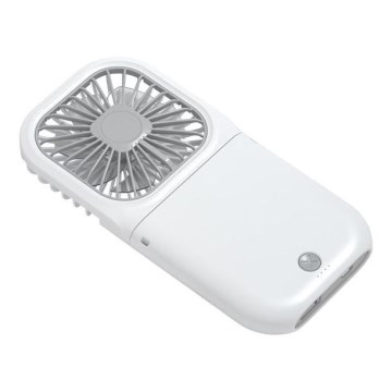 Uzlādējams kabatas ventilators 5W/5V 2500 mAh balts