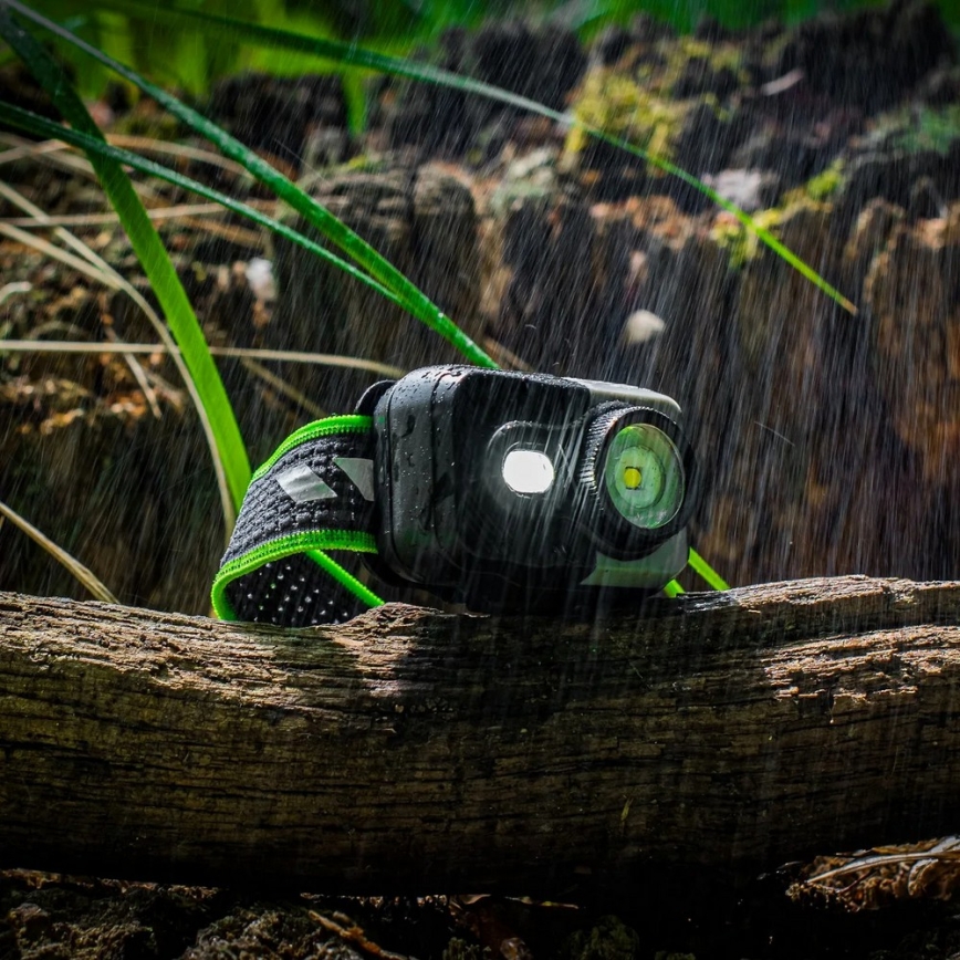 Uzlādējams LED galvas lukturis ar regulējamu spilgtumu LED/10W/5V/3xAAA IP66 800 lm 1000 mAh