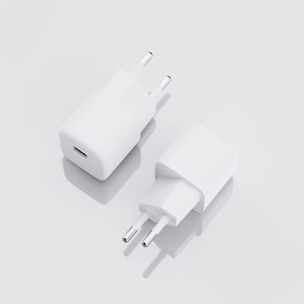 Uzlādes adapteris USB-C Power Delivery 20W/230V balts