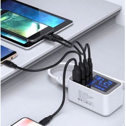 Uzlādes stacija 3xUSB A + 1xUSB C