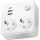 Vairāku kontaktligzdu bloks ar slēdzi LINEA 2x230V + 3xUSB A/C SCHUKO balts